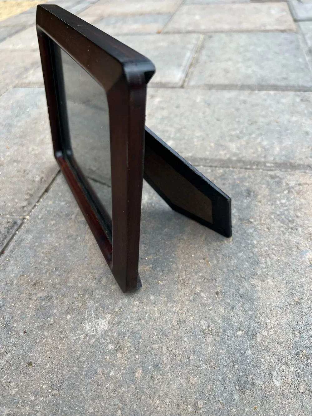 Vintage Mahogany Wood 5x7 Picture Frame Rounded Waterfall Edge Easel Back